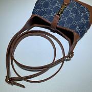 Gucci Jackie 1961 mini shoulder bag (blue & irovy GG denim) 637092 size 19cm - 3
