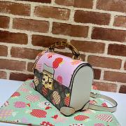 Gucci Les Pommes Padlock bag pink leather ‎603221 size 24cm - 4