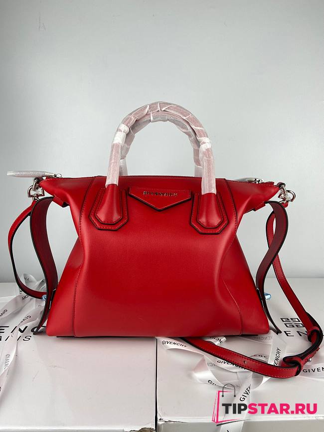 Givenchy small Antigona soft bag in smooth light red leather BB50F3B0WD-662 size 30cm - 1