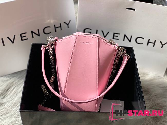 Givenchy mini Antigona vertical bag in box pink leather BBU01RB00D-540 size 20x10x8.5cm - 1