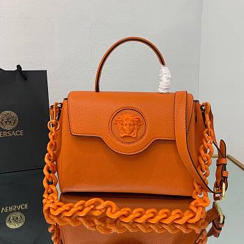 Versace LA Medusa medium handbag orange leather DBFI039 size 25cm
