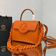 Versace LA Medusa medium handbag orange leather DBFI039 size 25cm - 6
