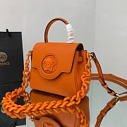 Versace LA Medusa small handbag orange leather DBFI040 size 20cm - 5