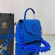 Versace LA Medusa small handbag lapis blue leather DBFI040 size 20cm - 2