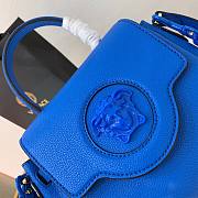 Versace LA Medusa small handbag lapis blue leather DBFI040 size 20cm - 6