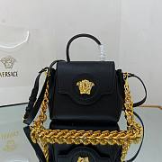 Versace LA Medusa small handbag black leather gold chain DBFI040 size 20cm - 1