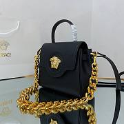 Versace LA Medusa small handbag black leather gold chain DBFI040 size 20cm - 3