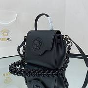 Versace LA Medusa black handbag orange leather DBFI040 size 20cm - 6