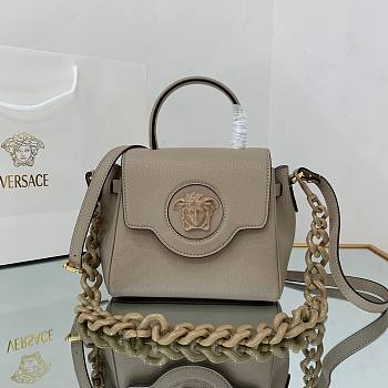 Versace LA Medusa small handbag beige leather DBFI040 size 20cm