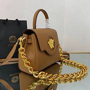 Versace LA Medusa small handbag caramel leather gold chain DBFI040 size 20cm - 5