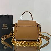 Versace LA Medusa small handbag caramel leather gold chain DBFI040 size 20cm - 4