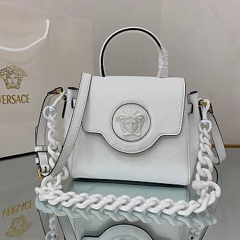 Versace LA Medusa small handbag white leather DBFI040 size 20cm