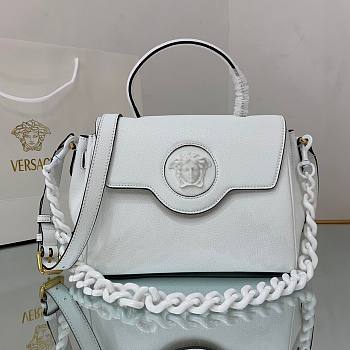 Versace LA Medusa medium handbag white leather DBFI039 size 25cm
