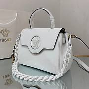 Versace LA Medusa medium handbag white leather DBFI039 size 25cm - 2