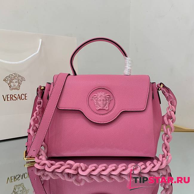 Versace LA Medusa medium handbag pink leather DBFI039 size 25cm - 1