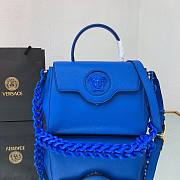 Versace LA Medusa medium handbag lapis blue leather DBFI039 size 25cm - 1