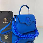 Versace LA Medusa medium handbag lapis blue leather DBFI039 size 25cm - 2