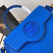 Versace LA Medusa medium handbag lapis blue leather DBFI039 size 25cm - 6