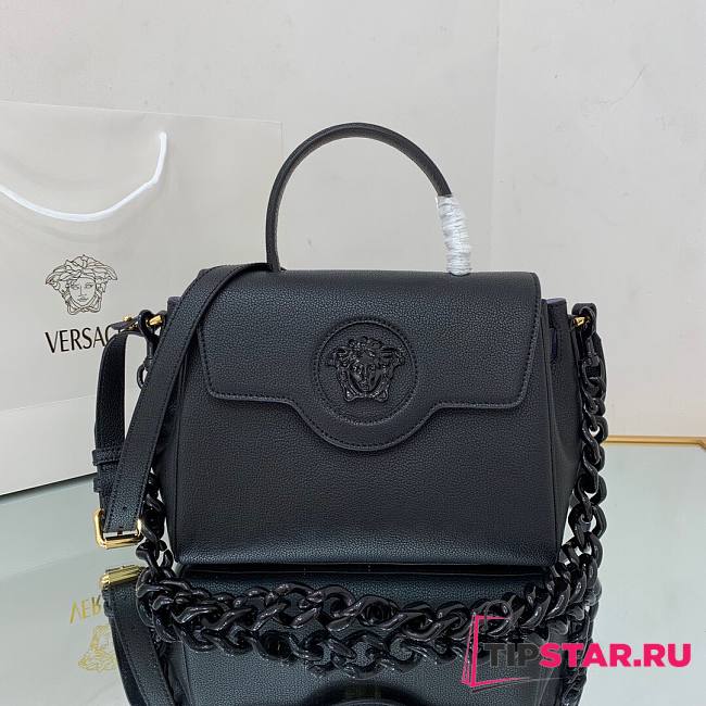 Versace LA Medusa medium handbag black leather DBFI039 size 25cm - 1