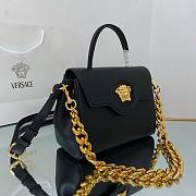 Versace LA Medusa medium handbag black leather gold chain DBFI039 size 25cm - 2
