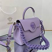 Versace LA Medusa medium handbag lilac leather DBFI039 size 25cm - 5