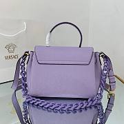 Versace LA Medusa medium handbag lilac leather DBFI039 size 25cm - 4