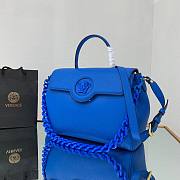 Versace LA Medusa large handbag lapis blue leather DBFI039 size 35cm - 5