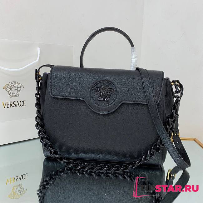 Versace LA Medusa large handbag black leather DBFI039 size 35cm - 1