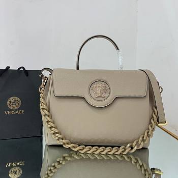 Versace LA Medusa large handbag beige leather DBFI039 size 35cm