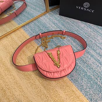 Versace Virtus quilted belt bag in pink DV3G984 size 18cm