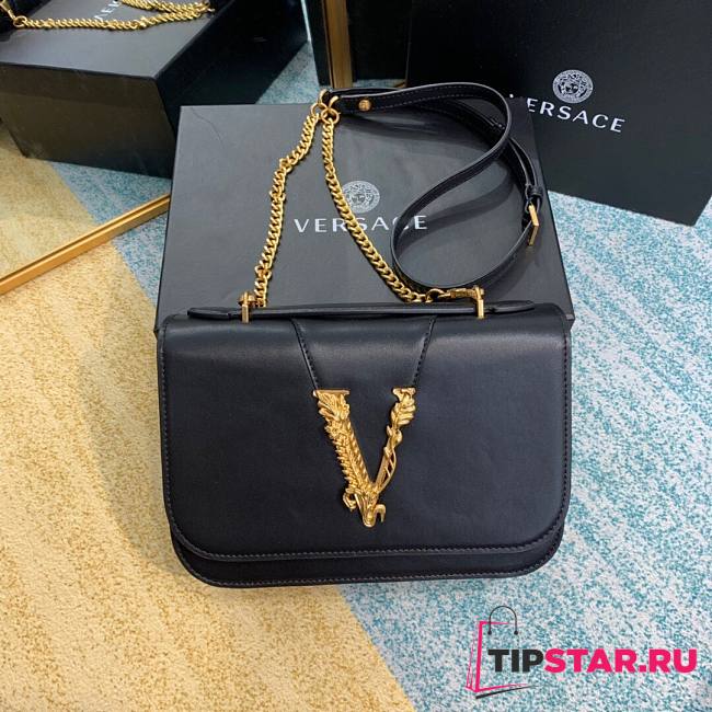 Versace Vertus shouder bag in black DBFG985 size 24cm - 1