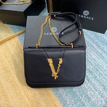 Versace Vertus shouder bag in black DBFG985 size 24cm