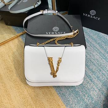 Versace Vertus shouder bag in white DBFG985 size 24cm