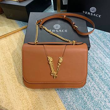 Versace Vertus shouder bag in brown DBFG985 size 24cm