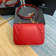 Versace Virtus quilted shouder bag in red DBFG985 size 24cm - 4
