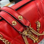 Versace Virtus quilted shouder bag in red DBFG985 size 24cm - 6