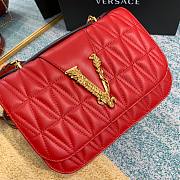Versace Virtus quilted shouder bag in red DBFG985 size 24cm - 5