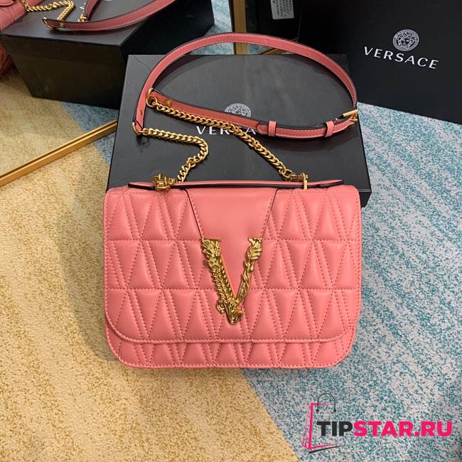 Versace Virtus quilted shouder bag in pink DBFG985 size 24cm - 1