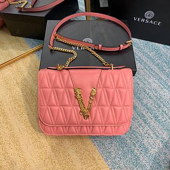 Versace Virtus quilted shouder bag in pink DBFG985 size 24cm