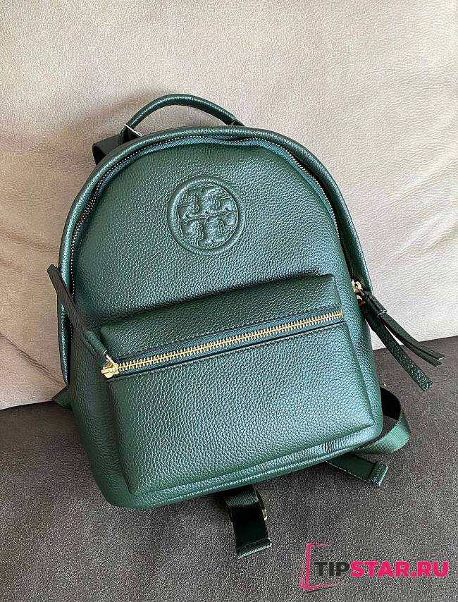Tory Burch | Perry bombe small backpack green leather 73633 size 24.5cm - 1