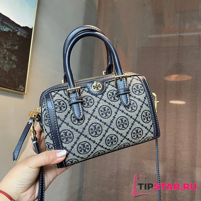 Tory Burch | T Monogram jacquard mini barrel in tory navy 82939 size 18.5cm - 1