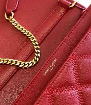 YSL Becky mini chain bag in carré-quilted lambskin in rouge eros size 25cm - 5