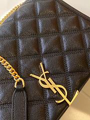 YSL Becky mini chain bag in carré-quilted lambskin in black size 25cm - 5