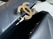 Chanel Small vanity case lambskin & gold metal in blue AS2630 size 15cm - 4