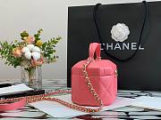 Chanel Small vanity case lambskin & gold metal in pink AS2630 size 15cm - 5