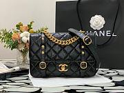 Chanel Flap bag aged calfskin & gold-tone metal in black AS2696 size 25cm - 1