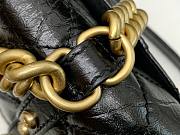 Chanel Flap bag aged calfskin & gold-tone metal in black AS2696 size 25cm - 5