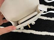 Chanel Flap bag aged calfskin & gold-tone metal in white AS2696 size 25cm - 6
