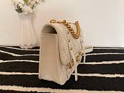 Chanel Flap bag aged calfskin & gold-tone metal in white AS2696 size 25cm - 4