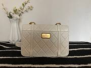 Chanel Flap bag aged calfskin & gold-tone metal in white AS2696 size 25cm - 3